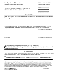 Form BOEM-0150 Assignment of Record Title Interest in Federal Ocs Oil and Gas Lease