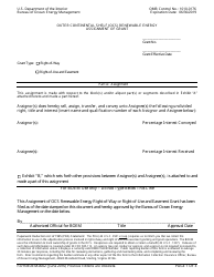 Form BOEM-0002 Outer Continental Shelf (Ocs) Renewable Energy Assignment of Grant