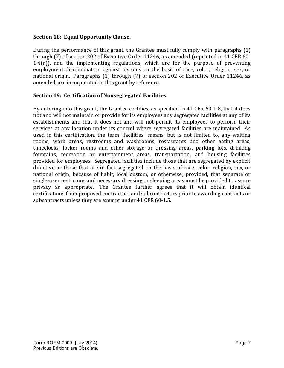 Form BOEM-0009 Right-Of-Way Grant of Submerged Lands on the Outer Continental Shelf to Support Renewable Energy Development, Page 7