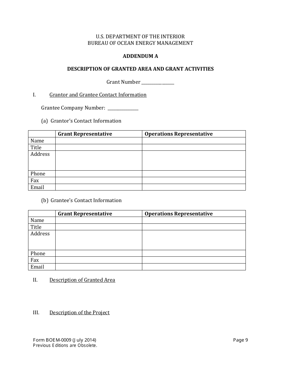 Form BOEM-0009 Right-Of-Way Grant of Submerged Lands on the Outer Continental Shelf to Support Renewable Energy Development, Page 9