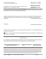 Form BOEM-0151 Assignment of Operating Rights Interest in Federal Ocs Oil and Gas Lease