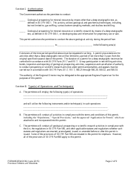 Form BOEM-0136 Permit for Geological Prospecting for Mineral Resources or Scientific Research on the Outer Continental Shelf Related to Minerals Other Than Oil, Gas, and Sulphur, Page 2
