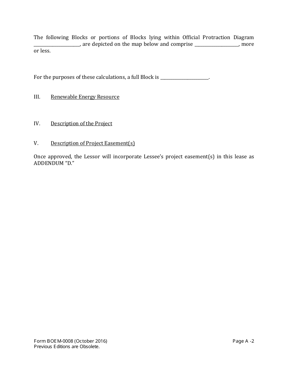 Form BOEM-0008 Commercial Lease of Submerged Lands for Renewable Energy Development on the Outer Continental Shelf, Page 9