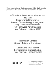 Form BOEM-0141 Rov Survey Report, Page 6