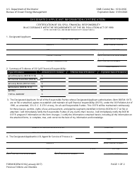 Form BOEM-1016 Designated Applicant Information Certification