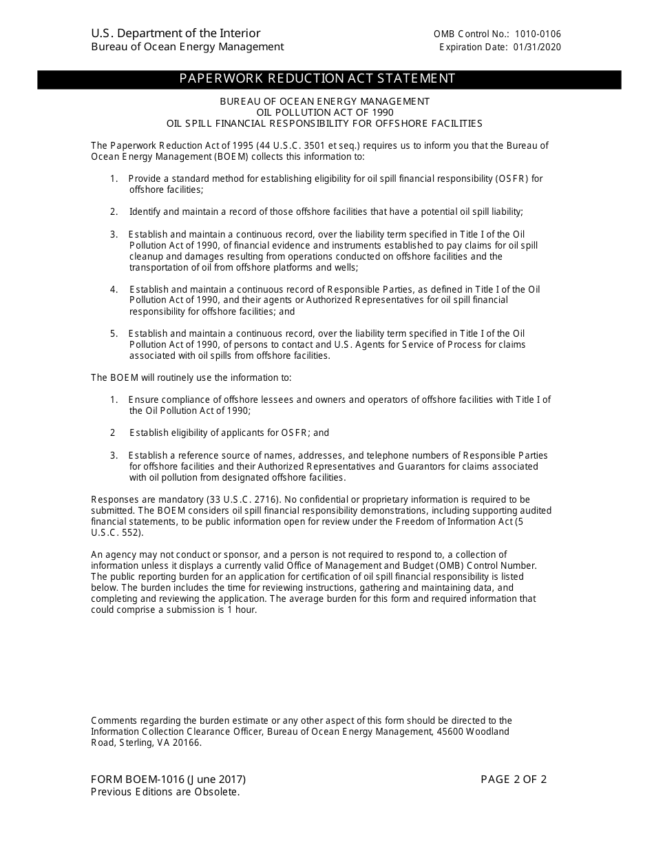 Form BOEM-1016 Designated Applicant Information Certification, Page 2