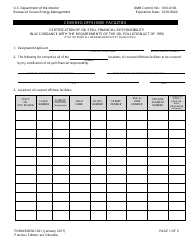 Form BOEM-1021 Covered Offshore Facilities