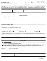 Document preview: ATF Form 8620.65 Request for ATF Background Investigation Information