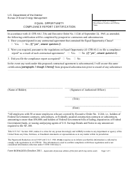 Document preview: Form BOEM-2033 Equal Opportunity Compliance Report Certification