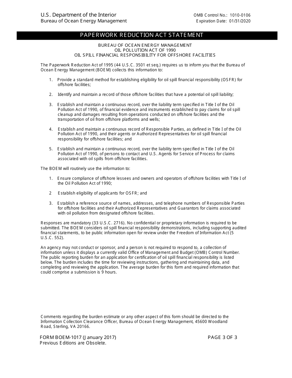 Form BOEM-1017 Appointment of Designated Applicant, Page 3