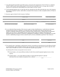Form BOEM-1019 Insurance Certificate, Page 2