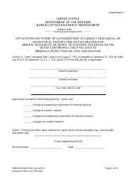 Form BOEM-0134 Application for Permit or Authorization to Conduct Geological or Geophysical Prospecting or Exploration for Mineral Resources or Notice of Scientific Research on the Outer Continental Shelf Related to Minerals Other Than Oil, Gas, and Sulphur, Page 5