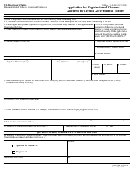 ATF Form 10 (5320.10) &quot;Application for Registration of Firearms Acquired by Certain Governmental Entities&quot;