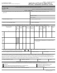 ATF Form 6 (5330.3B) Part II Application and Permit for Importation of Firearms, Ammunition and Defense Articles