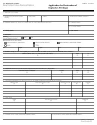 Document preview: ATF Form 5400.29 Application for Restoration of Explosives Privileges