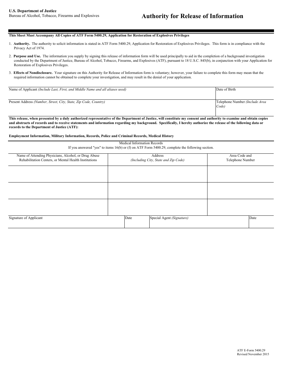 ATF Form 5400.29 Application for Restoration of Explosives Privileges, Page 4