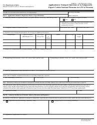 ATF Form 5320.20 Application to Transport Interstate or to Temporarily Export Certain National Firearms Act (Nfa) Firearms