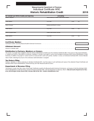 Document preview: Individual Certificate Hrc - Historic Rehabilitation Credit - Massachusetts, 2018