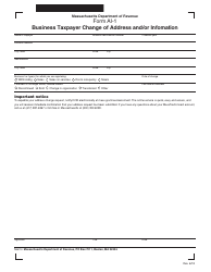 Form AI-1 &quot;Business Taxpayer Change of Address and/or Infomation&quot; - Massachusetts