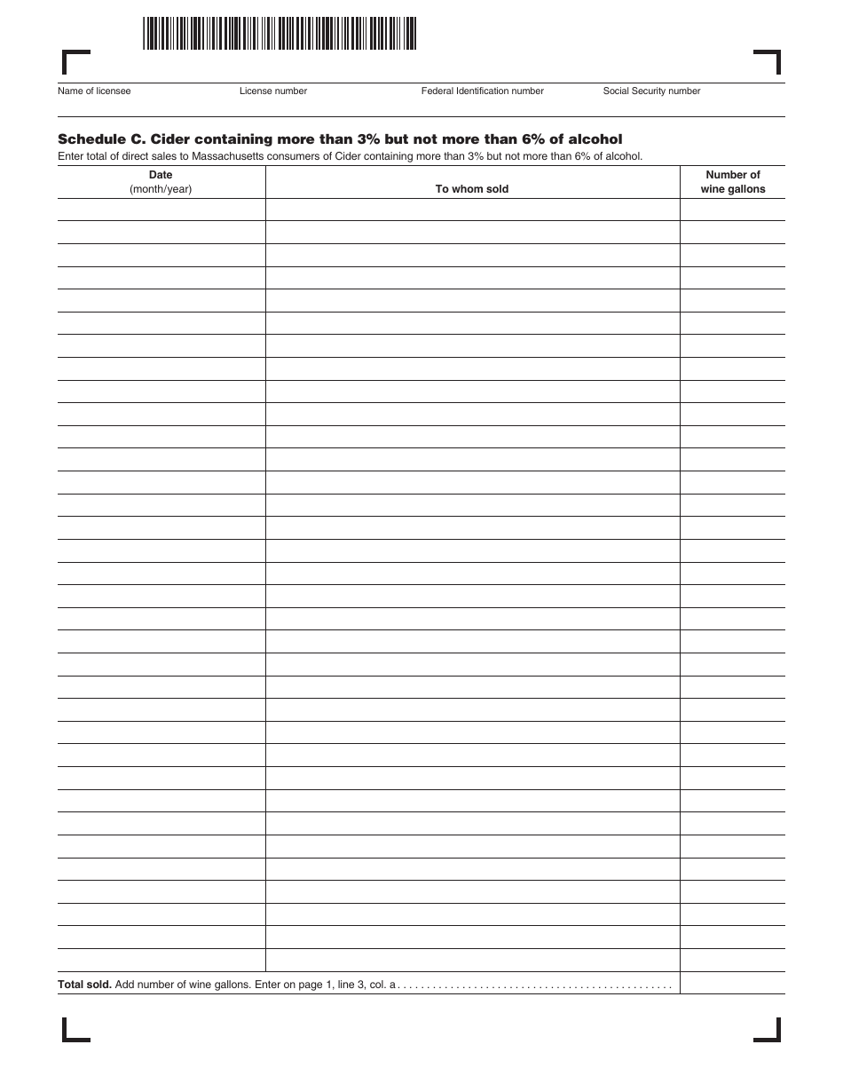 Form AB-DS Alcoholic Beverages Excise Return Direct Shipments to Massachusetts - Massachusetts, Page 4