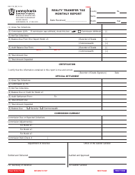 Form REV-715 Realty Transfer Tax Monthly Report - Pennsylvania