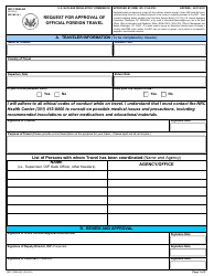 NRC Form 445 Request for Approval of Official Foreign Travel