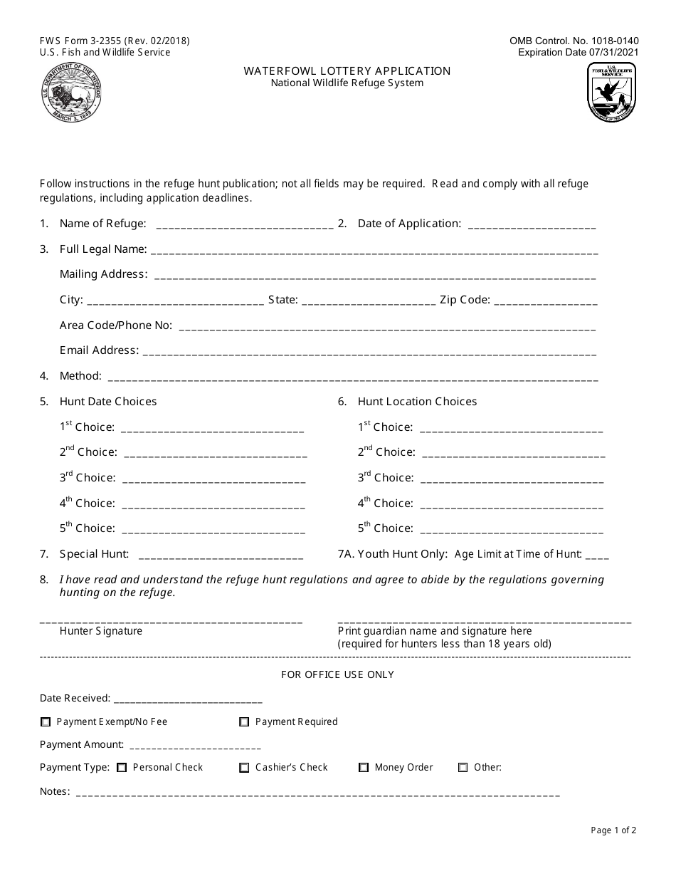FWS Form 3-2355 - Fill Out, Sign Online and Download Fillable PDF ...