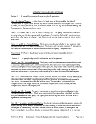 Instructions for Application for Approval as a Nonprofit Budget and Credit Counseling Agency, Page 4