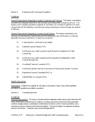Instructions for Application for Approval as a Nonprofit Budget and Credit Counseling Agency, Page 6