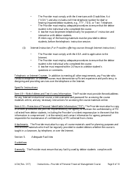 Instructions for Application for Approval as a Provider of a Personal Financial Management Instructional Course, Page 8