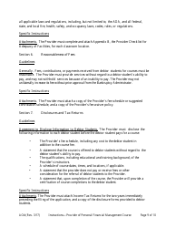 Instructions for Application for Approval as a Provider of a Personal Financial Management Instructional Course, Page 9