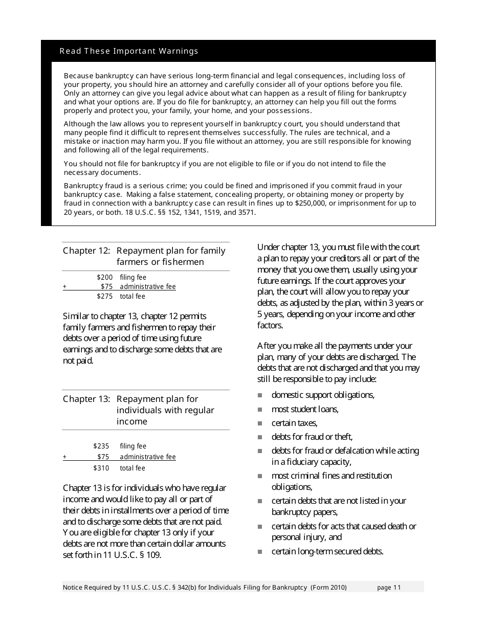 Instructions for Bankruptcy Forms for Individuals, Page 13