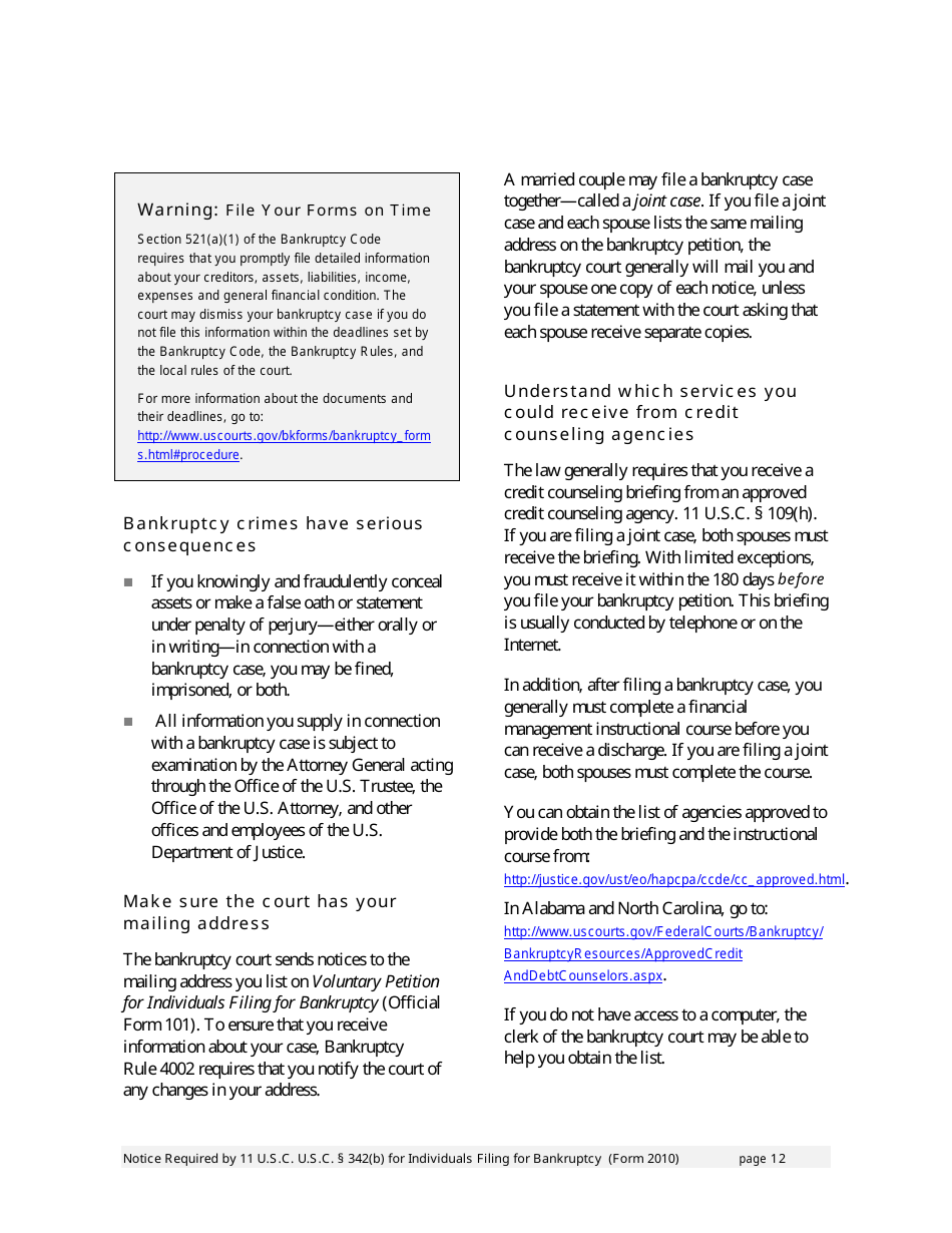 Instructions for Bankruptcy Forms for Individuals, Page 14