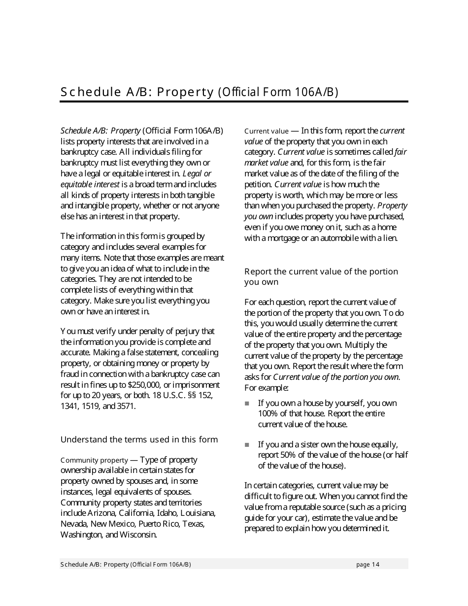 Instructions for Bankruptcy Forms for Individuals, Page 16