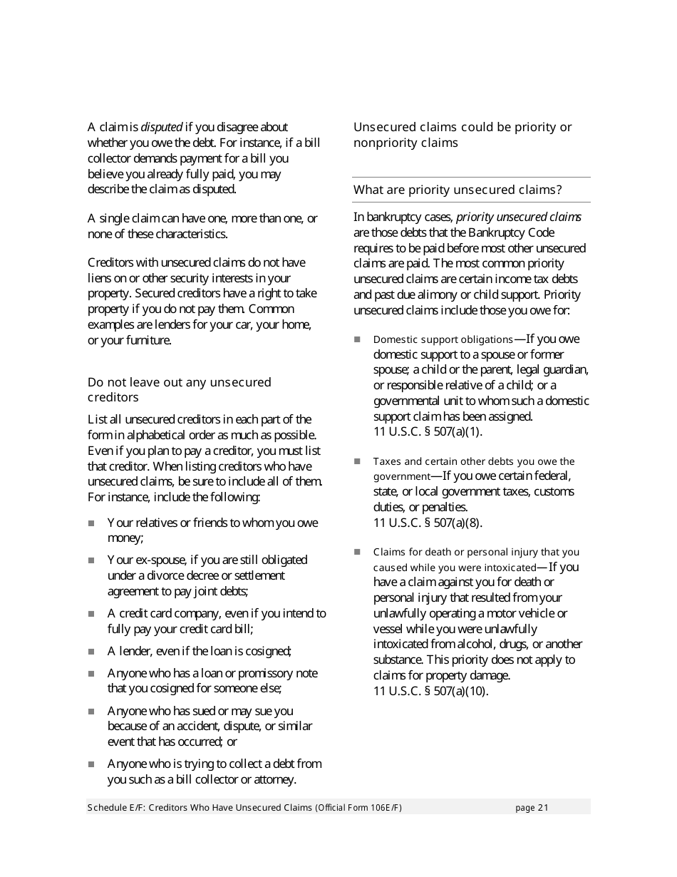 Instructions for Bankruptcy Forms for Individuals, Page 23