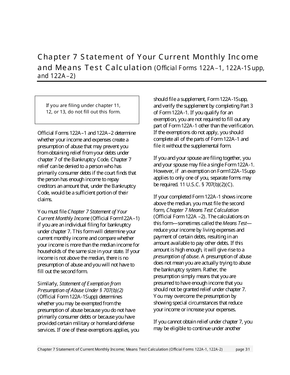 Instructions for Bankruptcy Forms for Individuals, Page 33