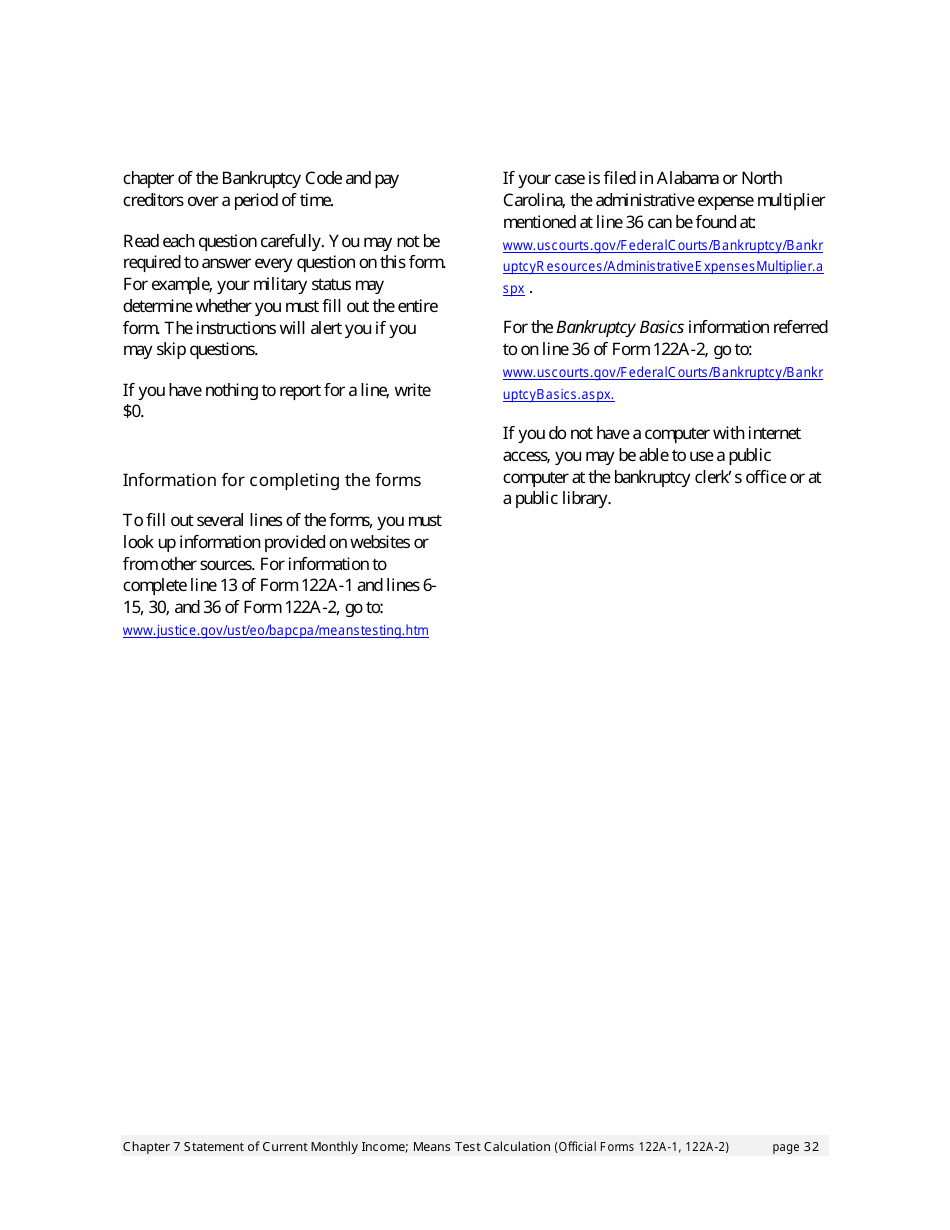 Instructions for Bankruptcy Forms for Individuals, Page 34