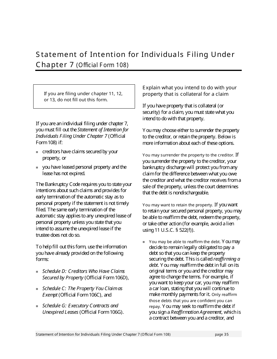 Instructions for Bankruptcy Forms for Individuals, Page 37