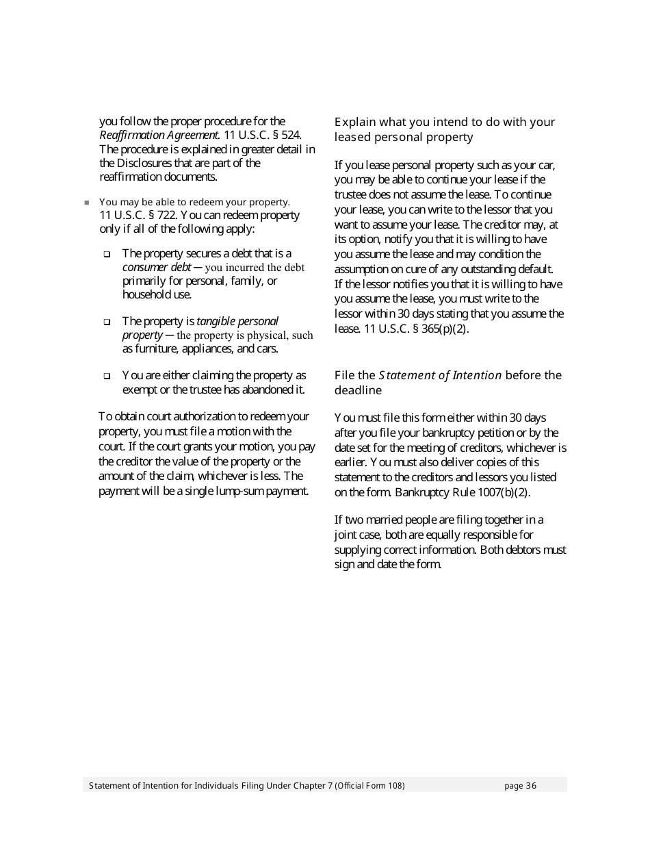 Instructions for Bankruptcy Forms for Individuals, Page 38