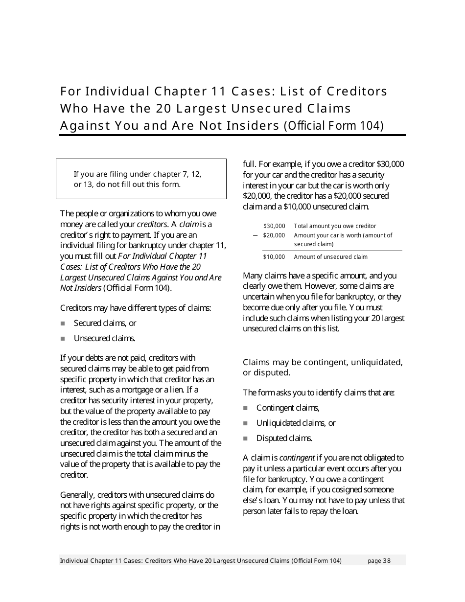 Instructions for Bankruptcy Forms for Individuals, Page 41