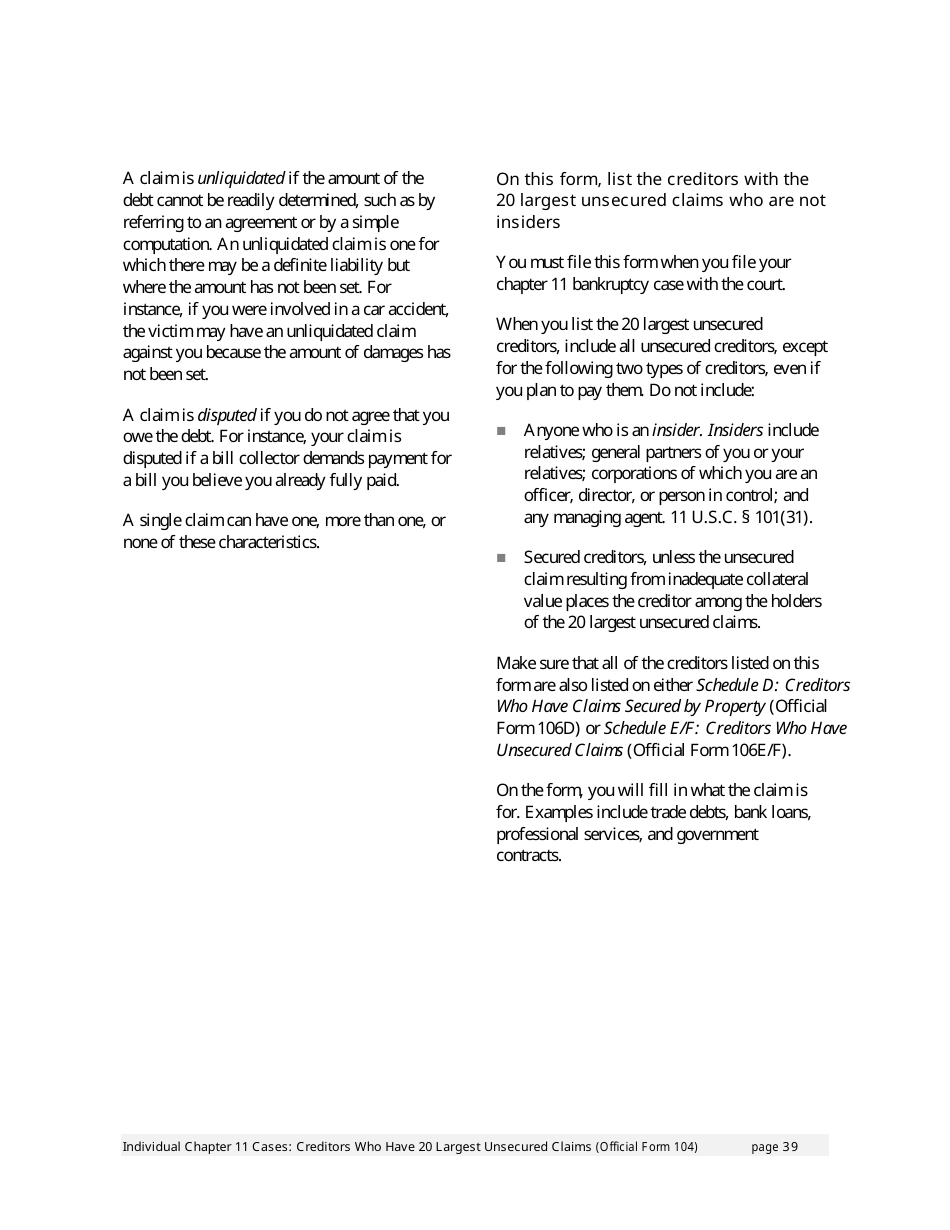 Instructions for Bankruptcy Forms for Individuals, Page 42