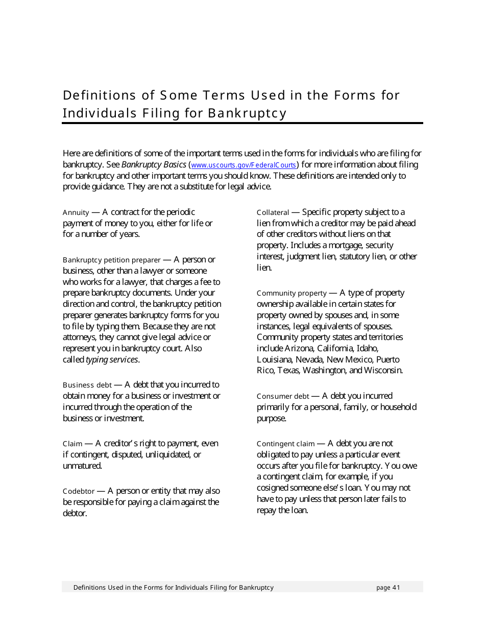 Instructions for Bankruptcy Forms for Individuals, Page 44