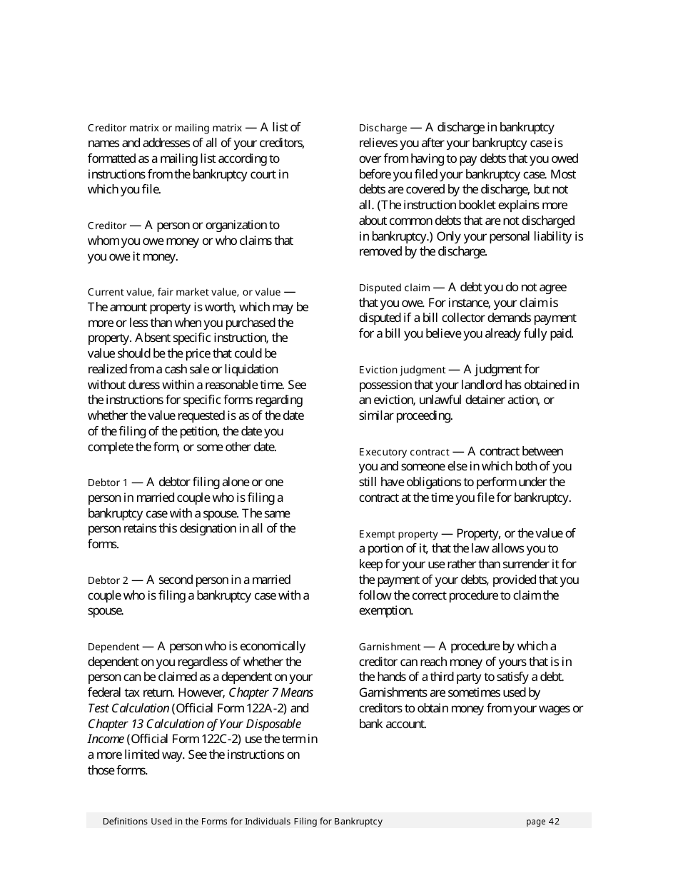 Instructions for Bankruptcy Forms for Individuals, Page 45