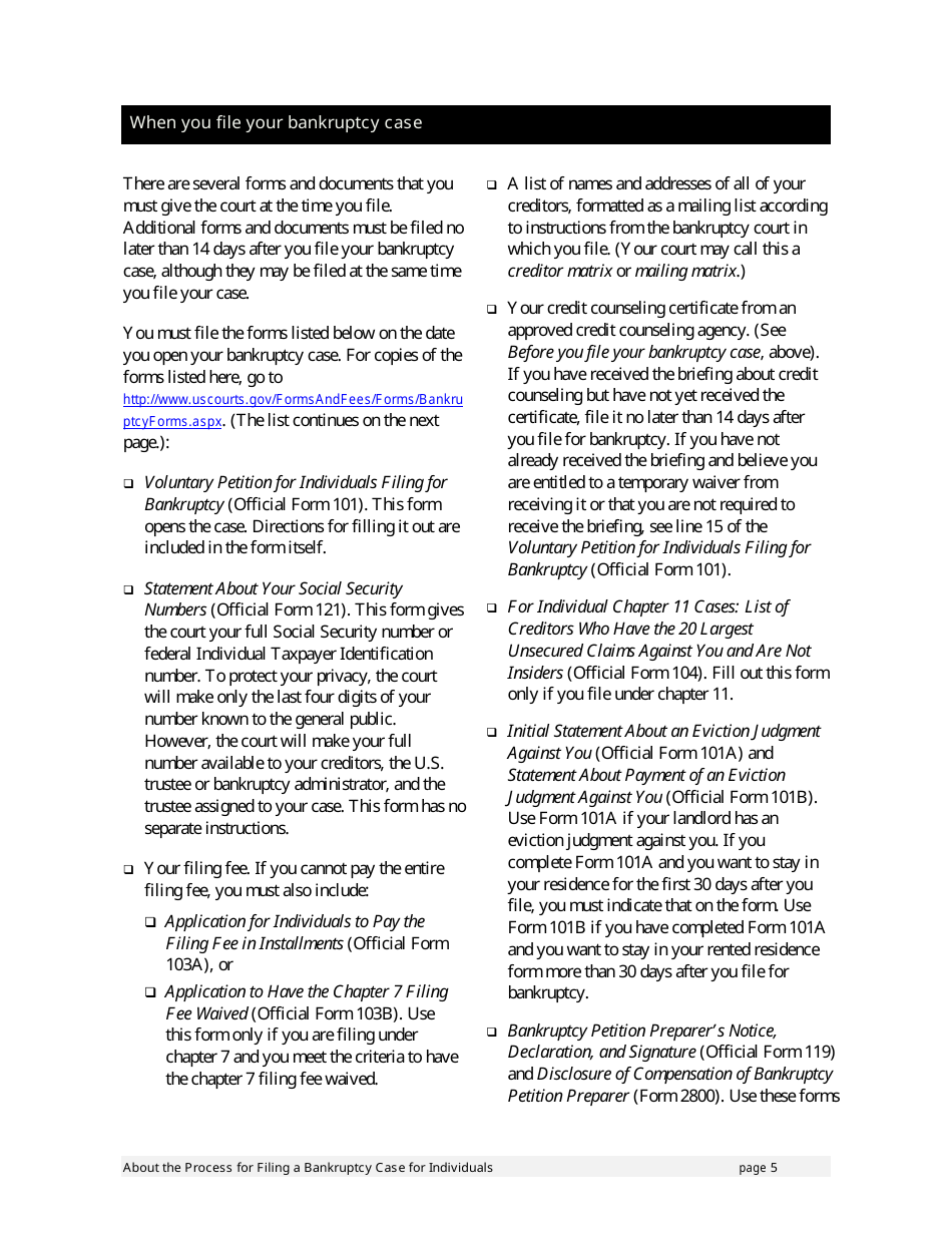 Instructions for Bankruptcy Forms for Individuals, Page 7