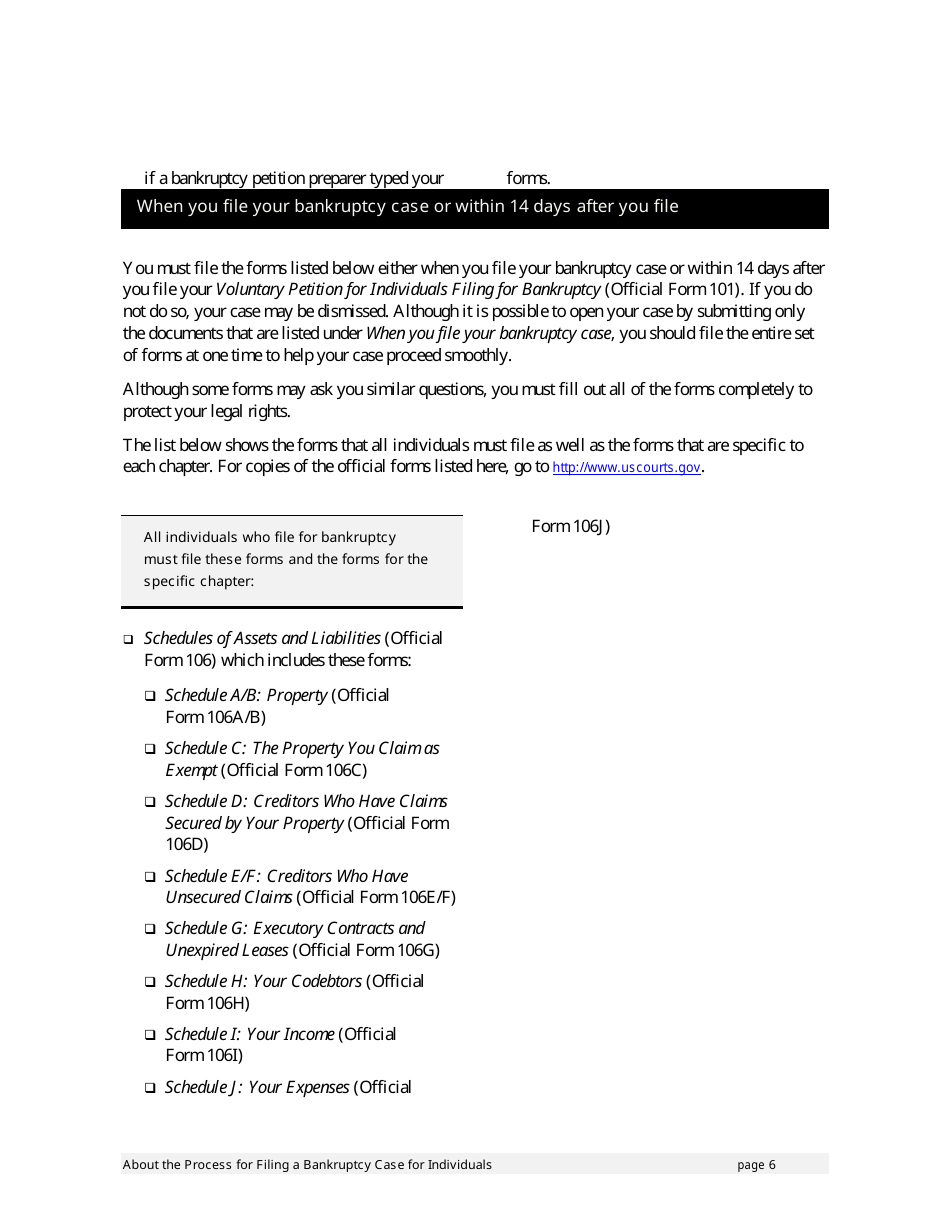 Instructions for Bankruptcy Forms for Individuals, Page 8