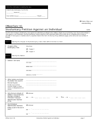Official Form 105 Involuntary Petition Against an Individual