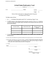 Form B1130 Motion, Notice and Order for Adequate Protection Payments and Opportunity to Object