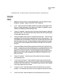 Document preview: Instructions for Form 2100AB Transfer of Claim Other Than for Security and Notice