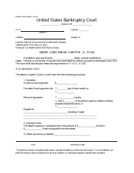 Form B2300A &quot;Order Confirming Chapter 12 Plan&quot;