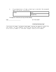 Form B2310A Order Fixing Time to Object to Proposed Modification of Confirmed Chapter 12 Plan, Page 2